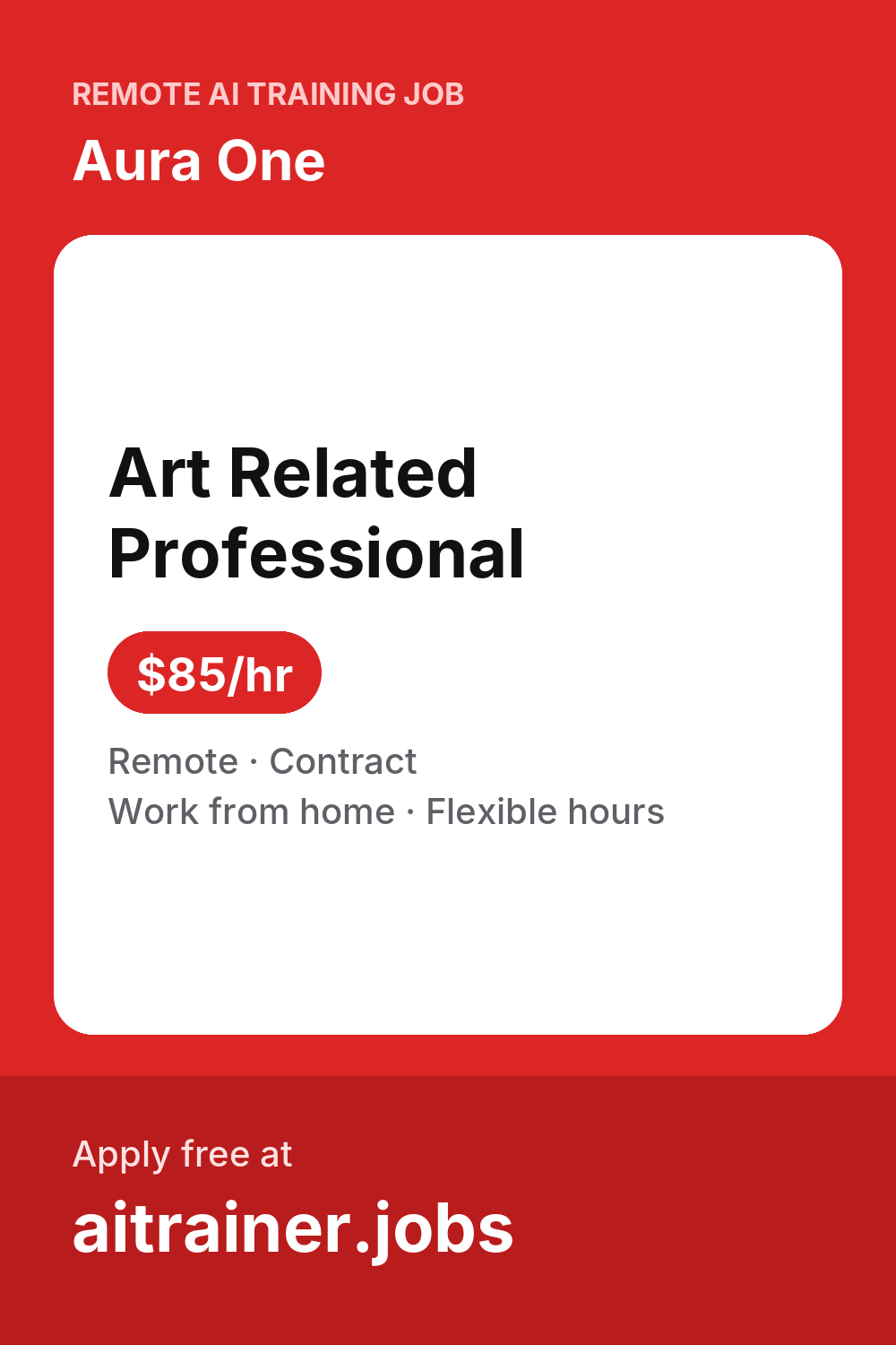 Art Related Professional — Aura One — $85/hr (Remote, 2026) | AI ...