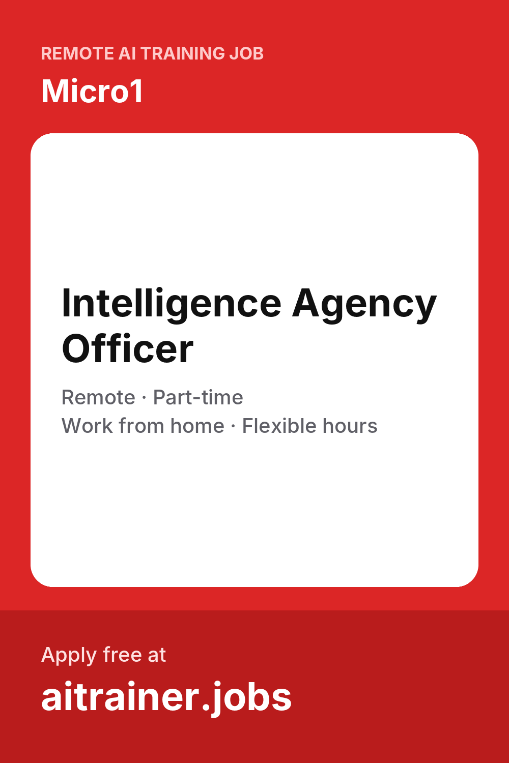 Humint Operations Intelligence Agency Officer — Micro1 — $500 per task (Remote, 2026 ...